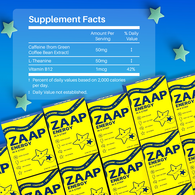 ZAAP Energy Strips – Smart Caffeine, Zero Crash